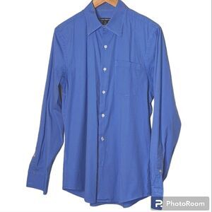 Club Monaco Blue Purple Cotton Stretch Dress Shirt size Men's M